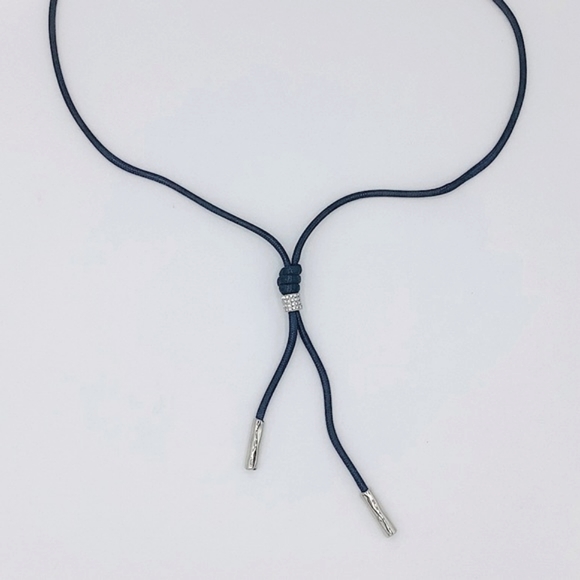 Emma Skye Leather Crystal Cord Lariat Necklace - Picture 3 of 6